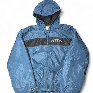 VTG 90s Nike Men's Blue Hooded Jacket
